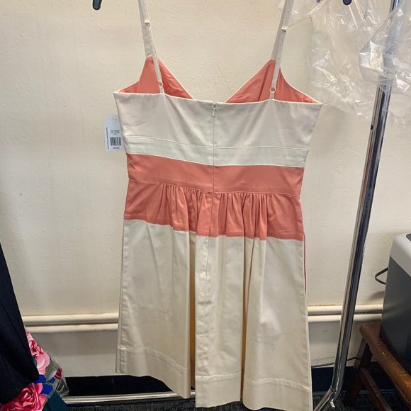 Coral & Beige/Blush Cotton Summer Dress (JS2P3659) - Picture 7 of 8